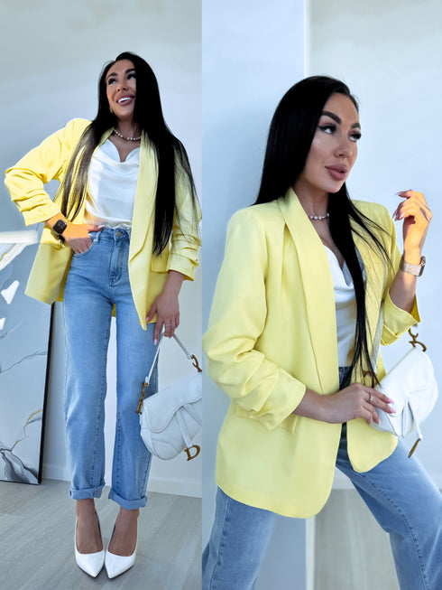 Yellow, ONE SIZE blazer + white top