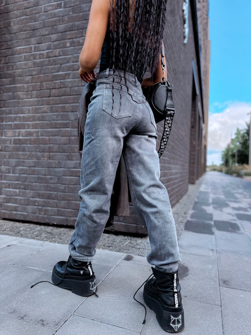 MOM FIT džinsai "DIVERSION" Y3307-3 - pilkos