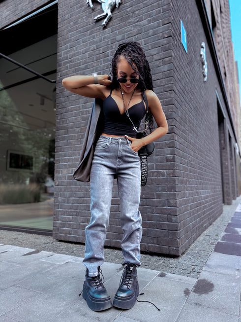 MOM FIT džinsai "DIVERSION" Y3307-3 - pilkos