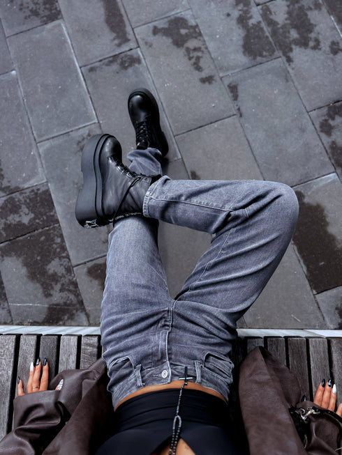 MOM FIT džinsai "DIVERSION" Y3307-3 - pilkos