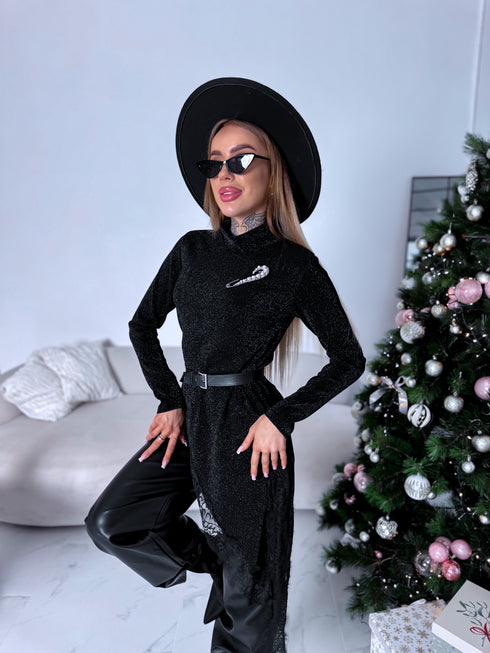 Spīdumu tops "CRIMSON 51432" - MELNS