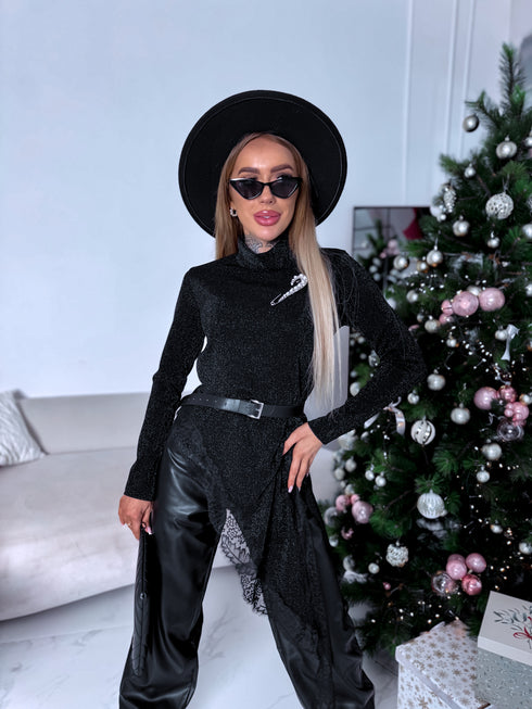 Spīdumu tops "CRIMSON 51432" - MELNS