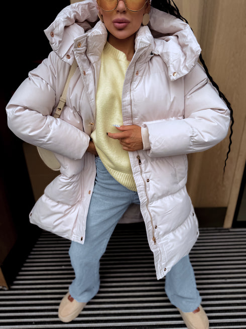 Удлинённая куртка "STRIKE GOLD" FC7619 - СВЕТЛО-БЕЖЕВАЯ