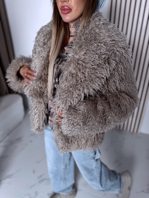 "Pinterest 6AW006" искусственная меховая куртка - CARAMEL