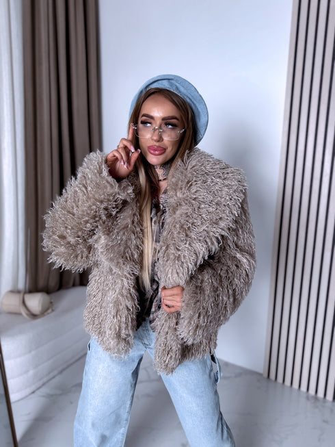 "Pinterest 6AW006" искусственная меховая куртка - CARAMEL