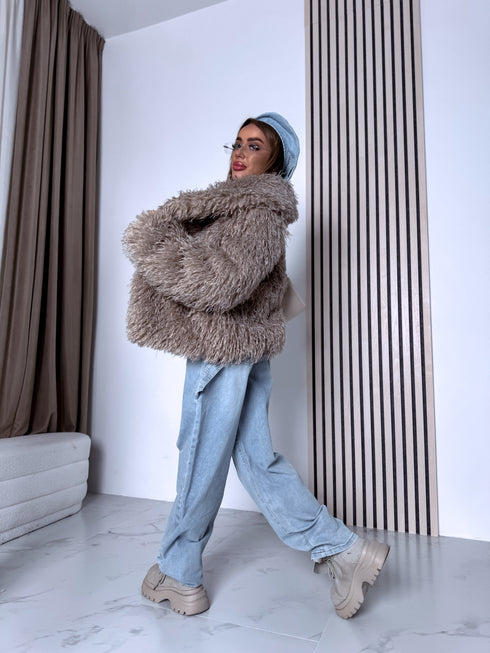 "Pinterest 6AW006" искусственная меховая куртка - CARAMEL