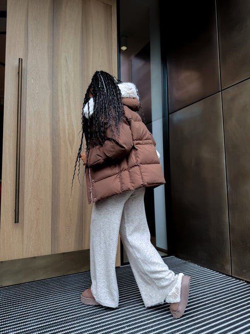 Короткая, пуховая куртка "FUSION AD611" - CHOCO ПРЕДЗАКАЗ