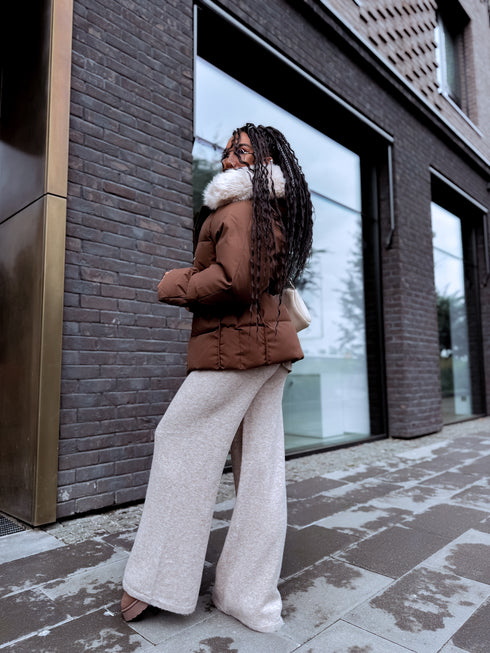 Короткая, пуховая куртка "FUSION AD611" - CHOCO ПРЕДЗАКАЗ