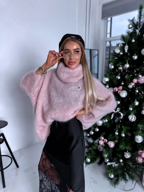 "MOHAIR" adīts džemperis - VECI ROZĀ