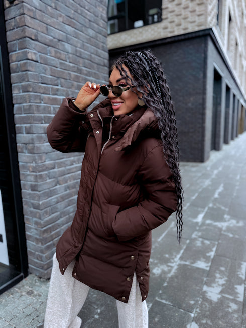 Удлинённая куртка "STRIKE GOLD" FC7619 - CHOCO