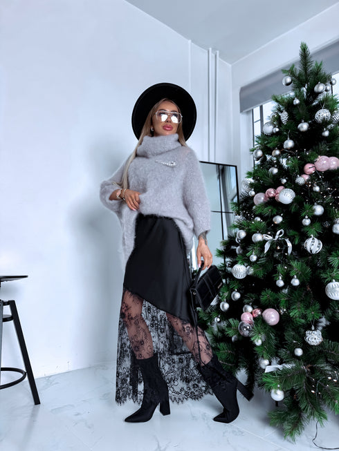 "MOHAIR" knitted sweater - LIGHT GRAY