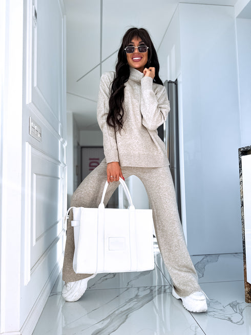 Knitted Set "AUTUMN E5389" - LIGHT BEIGE PRE-ORDER