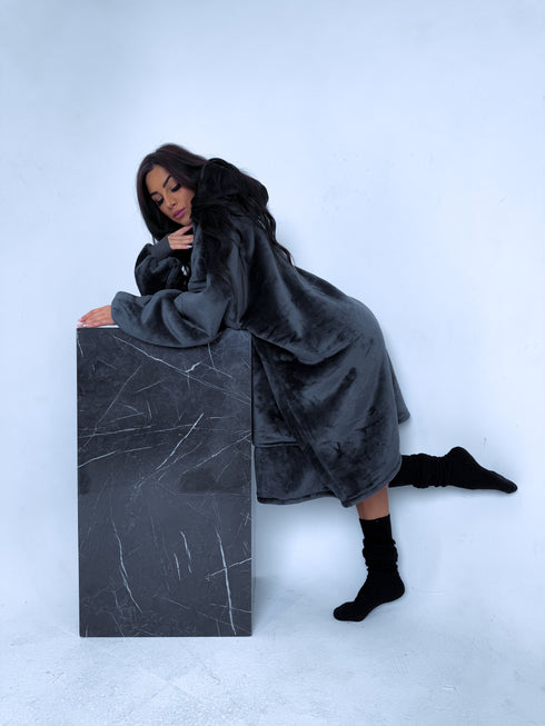 ELYNDI lux blanket sweater - GREEN GRAY