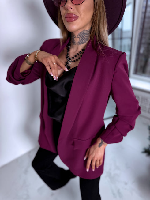 Slyvų violetinė, VIENAS DYDIS švarkas + juodas viršus