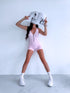 Prigludęs šortų kostiumas "I'M FIT" XY510 - MAIGI ROZINIS