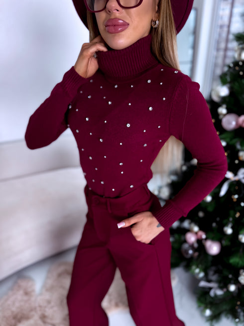 Džemperis "CRYSTAL TOUCH" JL7072 - BORDO