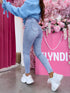 Džinsa bikses "SKINNY CRYSTAL" H931-9 - GAIŠI ZILAS