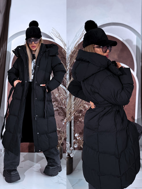 "ICEBERG" FC7617 длинная куртка - ЧЁРНАЯ ПРЕДЗАКАЗ