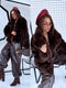 Artificial fur coat "TRANSITION G6079" - choco