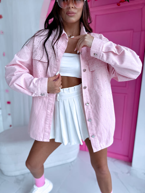 "MARINGOLD 02430" джинсовая куртка - НЕЖНО-РОЗОВАЯ