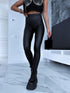 Ādas imitācijas legingi "SEPTEMBER LEVEL UP" - BLACK
