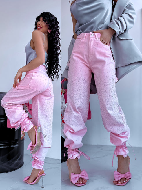 "MORGANITE SHINE A3369" jeans - SOFT PINK PRE-ORDER