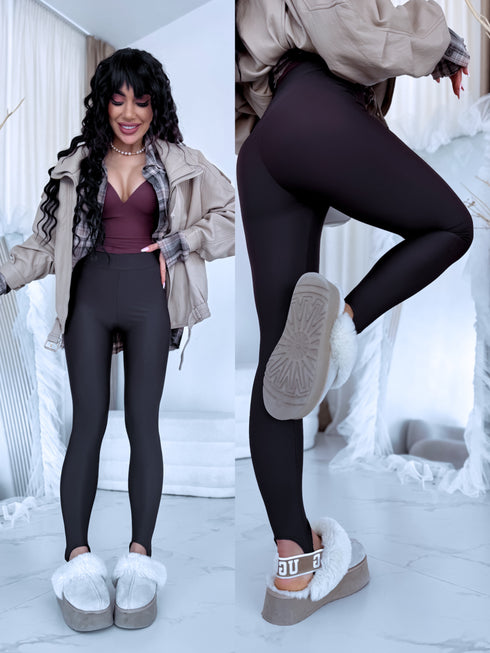 Shaping leggings with elastic bands "CANDY BERRY 7916" - CHOCO