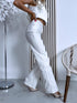 WIDE LEG bikses K603-135 "WHITE LEATHER"
