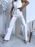 WIDE LEG bikses K603-135 "WHITE LEATHER"