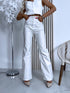 WIDE LEG bikses K603-135 "WHITE LEATHER"