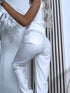 WIDE LEG bikses K603-135 "WHITE LEATHER"