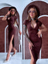 Elastic dress "BODY CONTOUR VD2101" - CHOCO