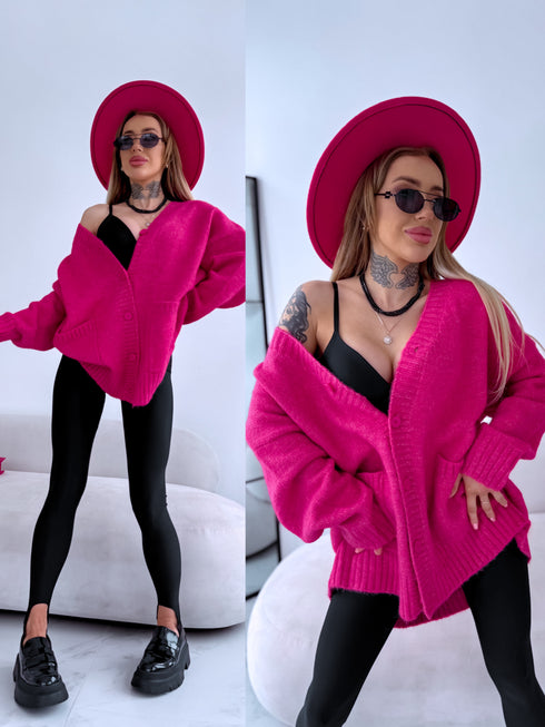 Šilta Mocha PL12571 megzta striukė - aviečių rožinė