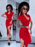 Elastic dress "BODY CONTOUR VD2101" - RED