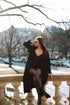 "PARIS CHIC 8017" long trench coat - BLACK