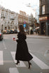 "PARIS CHIC 8017" long trench coat - BLACK