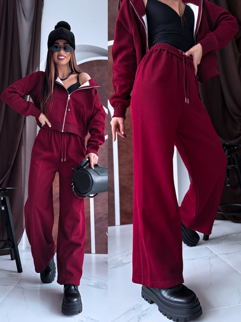 Комплект "MERLOT M-4462" брюки + кофта - БОРДОВАЯ