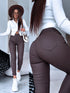 "GET IT" faux leather pants C9255-3 - CHOCO