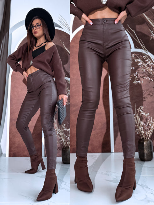 Choco, BASIC faux leather pants "-5kg" C56-3