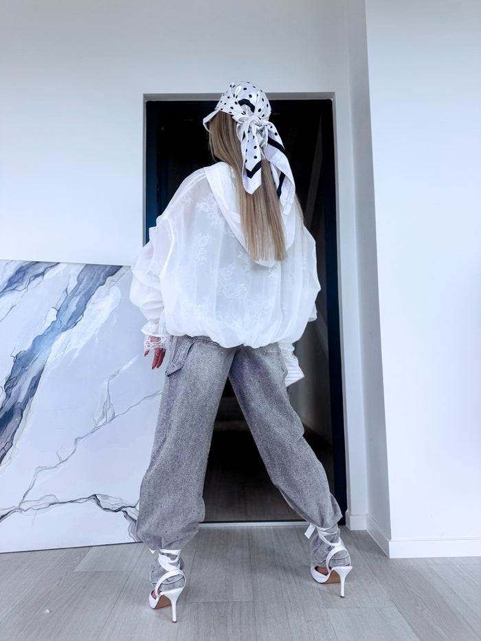 Suknelė su nėrinių pamušalu "NECTAR V11002" - BALTA