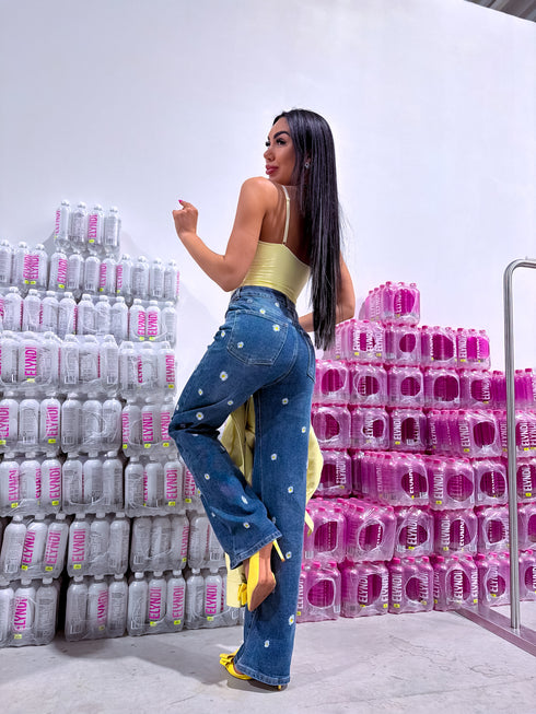 Wide leg džinsa bikses "DAISY BREEZE" 9218 - ZILAS