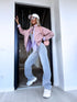 Faux Leather Jacket "CITY VIBE" 8670 - OLD PINK