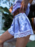 Lavandas, satīna nakts komplekts - tops + šorti