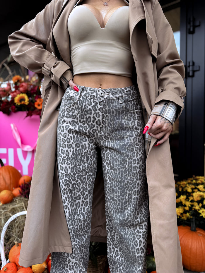 „LEOPARD CHIC T6265-36M“ džinsai – rusvi – ITIN ILGI