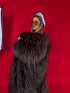 LUX artificial fur coat "ICY" LD05- choco