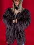 LUX artificial fur coat "ICY" LD05- choco