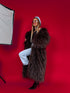 LUX artificial fur coat "ICY" LD05- choco