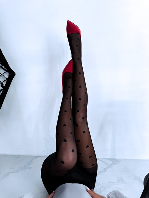 Tights 80199 "BLACK HEARTS" - black