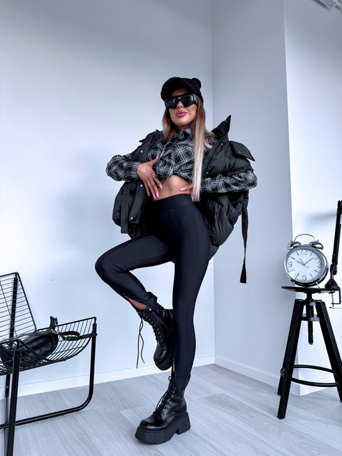 Legingi ar rāvējslēdzējiem "SAVE" 7934 - MELNI