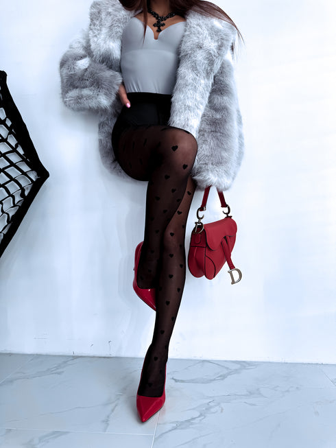 Tights 80199 "BLACK HEARTS" - black